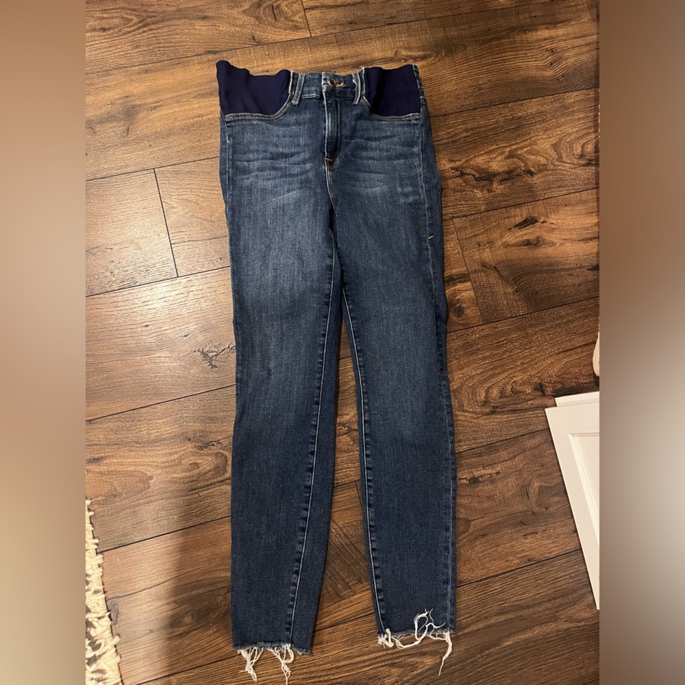 Good American Good Mama Skinny Jeans with Frayed Hem- Size 4/27